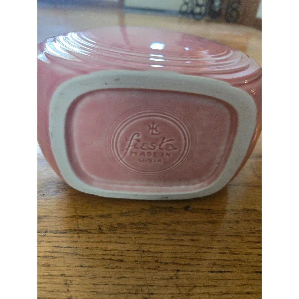 Retired FiestaWare Fiesta Vintage Large Disc Pitcher Pink Rose - 64 Oz